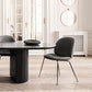 Modern Wood Oval Black Dinette Table Wood Base Dining Table for Living Room