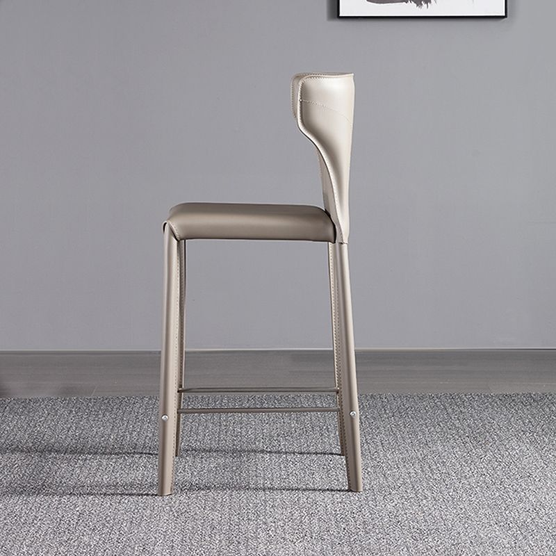 Faux Leather Bar and Counter Stool Nordic Style Patio Stool with Backrest Clearhalo 'Bar Furniture' 'Bar Stools' 'bar_stools' 'furn' 'furn_bar_stools' 'Furniture' 'Kitchen & Dining Furniture' 1200x1200_61329f6e-0fa8-4921-8d9f-6d84258f2fc6