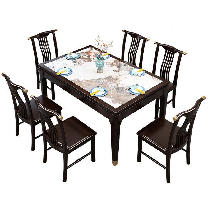 Rectangle Shape Dining Table Sintered Stone Table Mid-Century with 4 Legs Clearhalo ' dining_table' 'Dining Tables & Seating' 'Dining Tables' 'furn' 'furn_dining_table' 'Furniture' 'furniture_dining_table' 'Kitchen & Dining Furniture' 'kitchen&dining_furn' 'kitchen' 'kitchen_dining_table' 1200x1200_6133f6b3-22e3-4785-9343-4953e0d7d1f1
