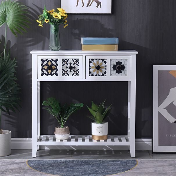 Tavolo di accento moderno della metà del secolo con cassetti per la console Hall