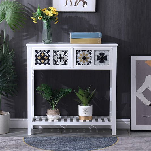 Tavolo di accento moderno della metà del secolo con cassetti per la console Hall