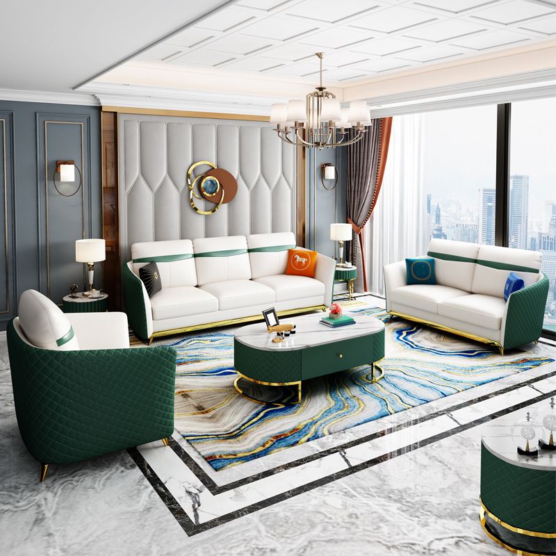 Cuscini di divano braccio smoking glam divano in pelle genuina con gambe