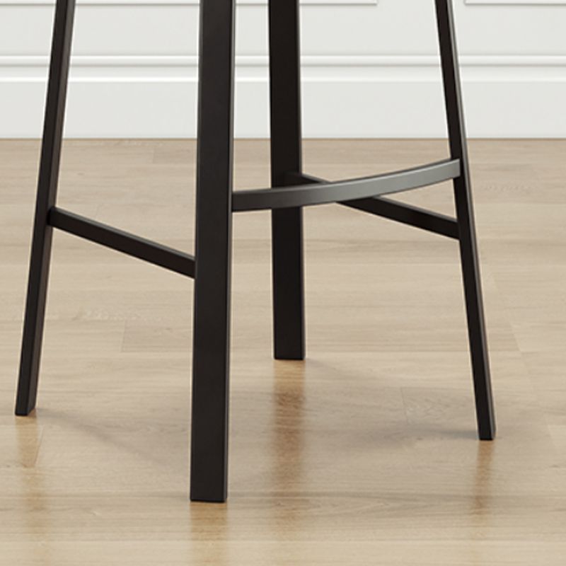 Modern Stackable Armless Counter Stool Iron Bar Stool with Cushion and Pedal for Cafe Clearhalo 'Bar Furniture' 'Bar Stools' 'bar_stools' 'furn' 'furn_bar_stools' 'Furniture' 'Kitchen & Dining Furniture' 1200x1200_6137d9f9-e8b4-4520-ab00-5b4c2529a57e