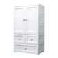 White and Grey Wardrobe Armoire Contemporary Plastic Wardrobe Clearhalo 'Armoires & Wardrobes' 'armoires_wardrobes' 'Bedroom Furniture' 'furn' 'furn_armoires_wardrobes' 'Furniture' 1200x1200_61388ba7-6d52-4593-8a96-5dba8e09a081
