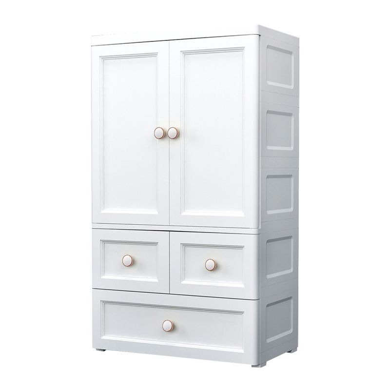White and Grey Wardrobe Armoire Contemporary Plastic Wardrobe Clearhalo 'Armoires & Wardrobes' 'armoires_wardrobes' 'Bedroom Furniture' 'furn' 'furn_armoires_wardrobes' 'Furniture' 1200x1200_61388ba7-6d52-4593-8a96-5dba8e09a081
