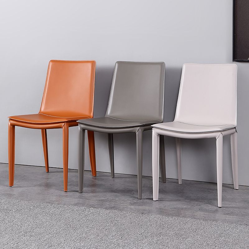 Modern Leather Restaurant Side Chair Solid Back Dining Armless Chair Clearhalo ' kitchen&dining_furn' 'Dining Chairs' 'Dining Tables & Seating' 'dining_chair' 'furn' 'furn_dining_chair' 'Furniture' 'furniture_dining_chair' 'Kitchen & Dining Furniture' 'kitchen' 1200x1200_6138ba0d-8d37-4e02-a206-e8d25edde2e2