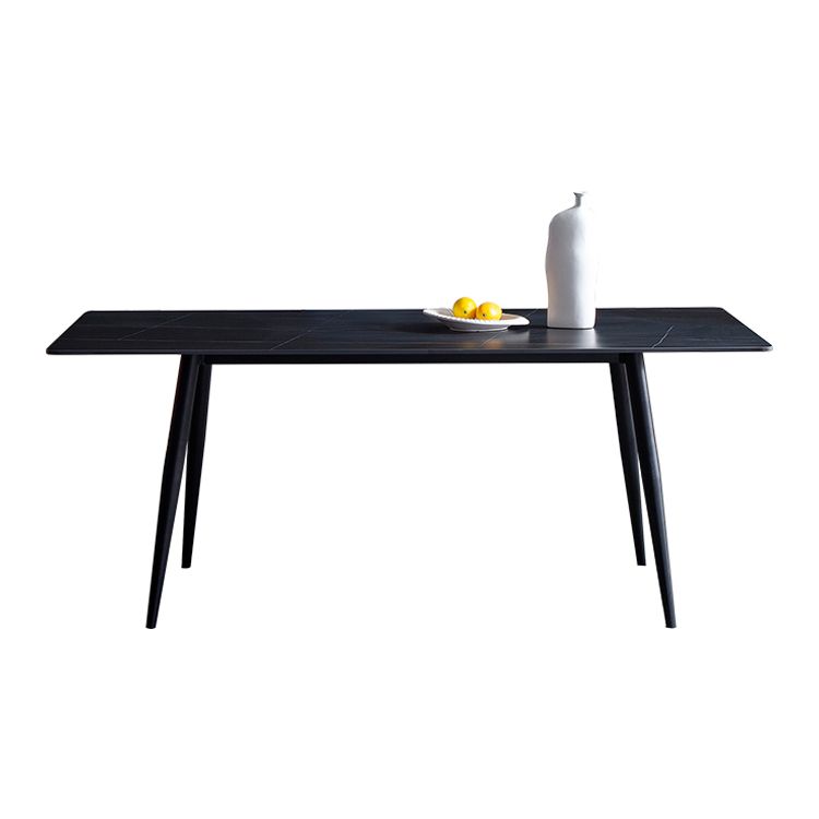 Rectangle 4 Legs Industrial Style Dining Table Sintered Stone Fixed Table for Kitchen Clearhalo ' dining_table' 'Dining Tables & Seating' 'Dining Tables' 'furn' 'furn_dining_table' 'Furniture' 'furniture_dining_table' 'Kitchen & Dining Furniture' 'kitchen&dining_furn' 'kitchen' 'kitchen_dining_table' 1200x1200_61392e00-40c3-4d9e-a838-6355b7a2000c