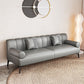 Round Arm Sofa Stain Resistant Faux Leather Standard Sofa for Living Room
