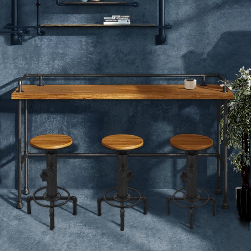 Set da pranzo da pub in legno massello stile industriale Set da pub rettangolare da 1/2/4 pezzi per la casa