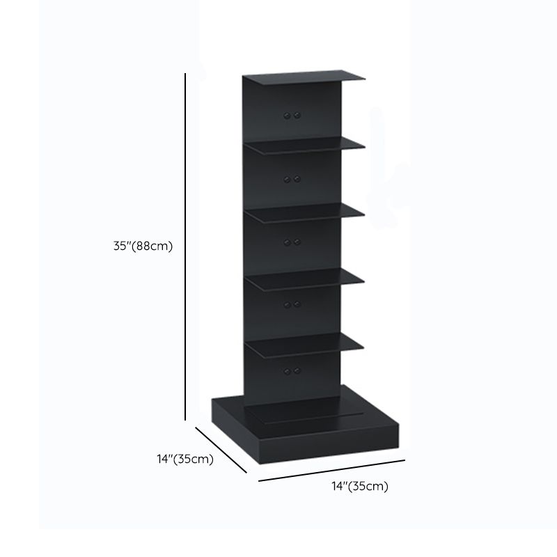 Contemporary Metal Bookshelf Black Geometric Shelf Bookcase for Study Room Clearhalo 'Bookcases' 'furn' 'furn_bookcases' 'Furniture' 'Office Furniture' 1200x1200_613b3aaf-6e9f-4cfc-a60a-dcae67cb41f4