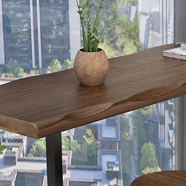 Modern Style Wood 1/2/3 Pieces Bar Table Set Rectangle Bar Table with Metal Legs Clearhalo 'Bar Furniture' 'furn' 'furn_home_bar_bar_sets' 'Furniture' 'Home Bars & Bar Sets' 'home_bar_bar_sets' 'Kitchen & Dining Furniture' 1200x1200_613c9364-6fb9-4d02-817c-d64b47867b27