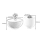 Square Block Base Cocktail Table Rock Plate Desktop Round Coffee Table with Metal Base