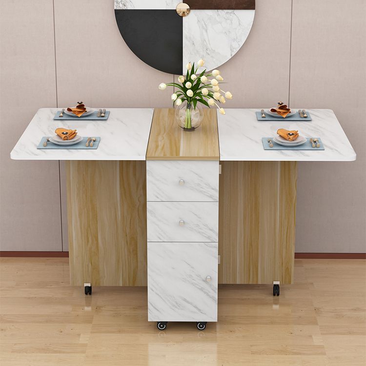 Manufactured Wood Mid-Century Modern Table Rectangle Wood Top Table with Drop Leaf Clearhalo ' dining_table' 'Dining Tables & Seating' 'Dining Tables' 'furn' 'furn_dining_table' 'Furniture' 'furniture_dining_table' 'Kitchen & Dining Furniture' 'kitchen&dining_furn' 'kitchen' 'kitchen_dining_table' 1200x1200_613d7299-26d0-4dcb-855b-86e3cb222462