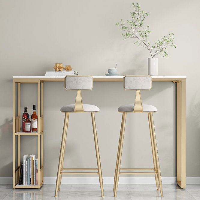 White Top Bar Table Traditional Luxury Rectangle Bar Table with Trestle Base Clearhalo 'Bar Furniture' 'Bar Tables' 'bar_tables' 'furn' 'furn_bar_tables' 'Furniture' 'furniture_bar_tables' 'Kitchen & Dining Furniture' 1200x1200_613e3014-0100-498e-9478-3eda54f01fbf