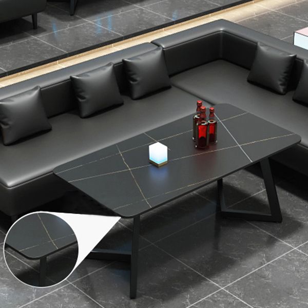 Industrial Sintered Stone Dinner Room Kitchen Table Black Table with Black Frame for Dining Room Clearhalo ' dining_table' 'Dining Tables & Seating' 'Dining Tables' 'furn' 'furn_dining_table' 'Furniture' 'furniture_dining_table' 'Kitchen & Dining Furniture' 'kitchen&dining_furn' 'kitchen' 'kitchen_dining_table' 1200x1200_613f89bc-ddc9-49ee-83cc-51d7284d0ff6