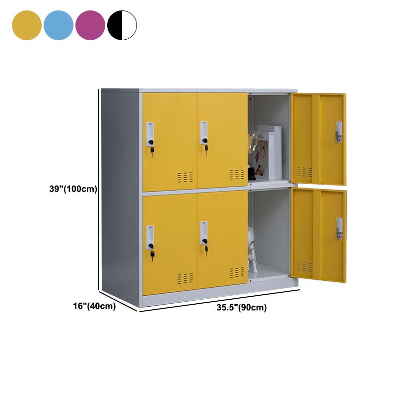 Modern Storage Cabinet with Hinged Doors Metal Non-Hanging Armoire for Bathroom