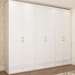 Engineered Wood Wardrobe Closet with Shelves White Wardrobe Cabinet