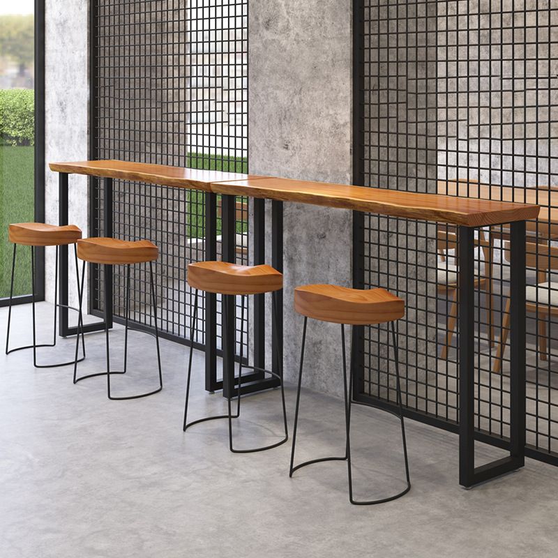 Industrial Solid Wood Bar Table Set 1/2/3/7 Pieces Counter Table with Backless Stools Clearhalo 'Bar Furniture' 'furn' 'furn_home_bar_bar_sets' 'Furniture' 'Home Bars & Bar Sets' 'home_bar_bar_sets' 'Kitchen & Dining Furniture' 1200x1200_6142d244-f8b3-4c9e-b154-b243581dc5cf