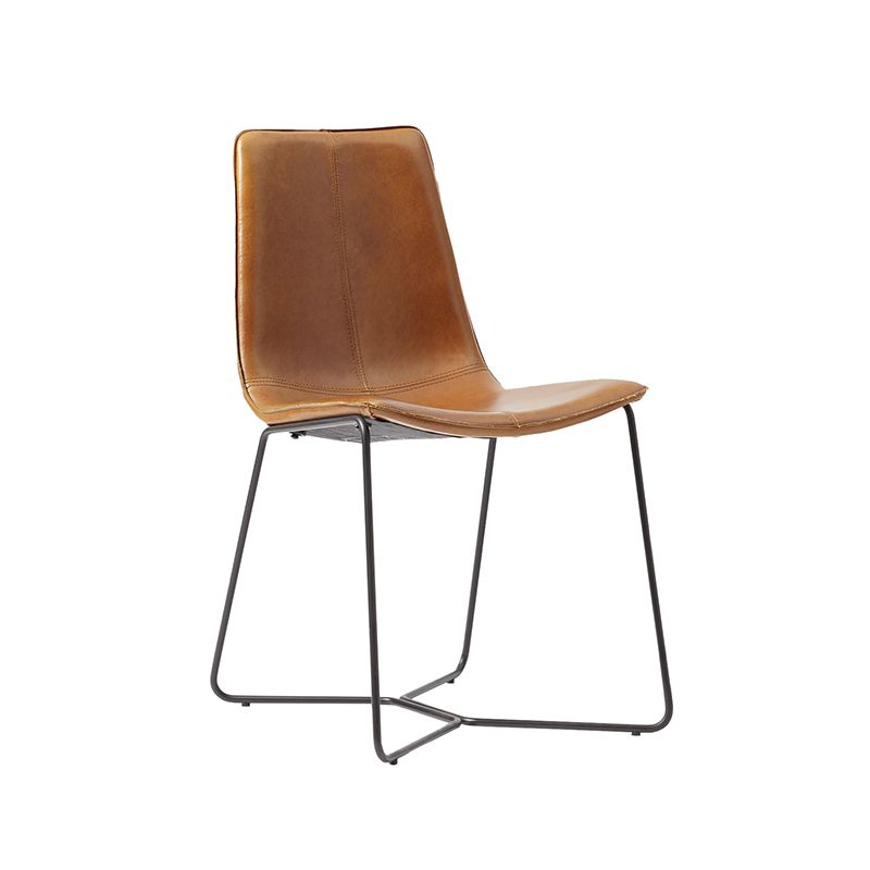 Silla tapizada de metal silla de espalda abierta contemporánea para el comedor