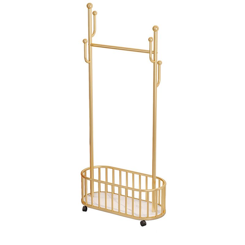 Popular Metal Coat Hanger Storage Basket Solid Color Coat Rack with Castors Clearhalo 'Entry & Mudroom Furniture' 'furn' 'furn_hall_tree_coat_racks' 'Furniture' 'Hall Trees & Coat Racks' 'hall_tree_coat_racks' 1200x1200_6144442e-86d1-4133-829d-8c859c110bbc