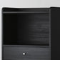 Zwarte open opbergserver Glam Wood Dining Server met 2 lades