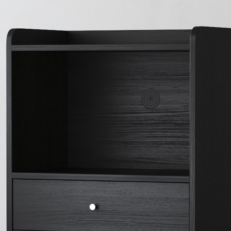 Zwarte open opbergserver Glam Wood Dining Server met 2 lades