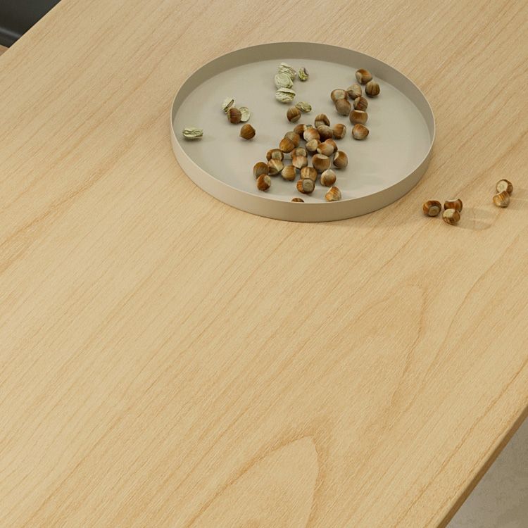 Eigentijdse massief houten top eettafel licht houten afwerking dinette tafel