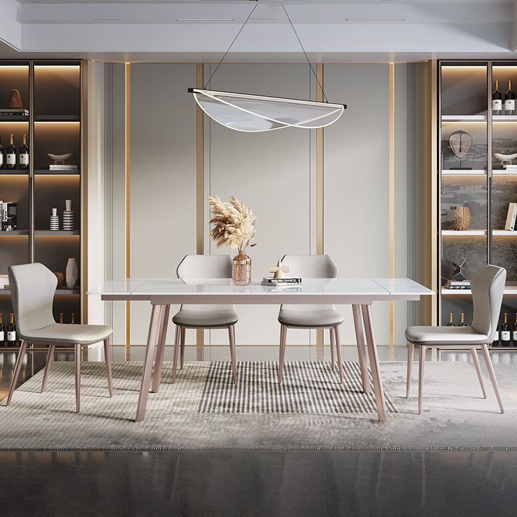 Luxury 1/4/5/7 Pieces Extendable Dining Set Sintered Stone Rectangle Dining Table Set Clearhalo 'Dining Room Sets' 'Dining Tables & Seating' 'dining_room_set' 'furn' 'furn_dining_room_set' 'Furniture' 'furniture_dining_room_set' 'Kitchen & Dining Furniture' 'kitchen&dining_furn' 'kitchen' 1200x1200_61461995-d439-419c-ab6d-f52c3c777d75