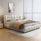 Wood and Upholstered Headboard Platform Bed Rectangular Panel Bed