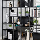 Modern Iron Geometric Shelf Living Room 78.74" Height Bookshelf Clearhalo 'Bookcases' 'furn' 'furn_bookcases' 'Furniture' 'Office Furniture' 1200x1200_61467c9e-cd6a-4045-a4bf-9ce44bc128eb