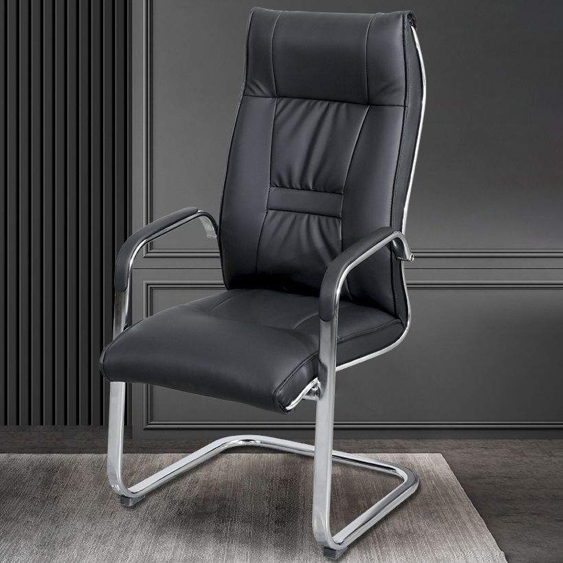 Chaise de bureau à armes fixes moderne chaise de jeu ergonomique en cuir