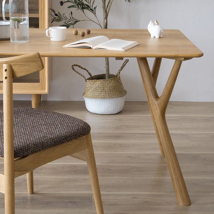 Contemporary Rectangle Dining Table Solid Wood Table with 4 Legs for Home Kitchen Dinner Clearhalo ' dining_table' 'Dining Tables & Seating' 'Dining Tables' 'furn' 'furn_dining_table' 'Furniture' 'furniture_dining_table' 'Kitchen & Dining Furniture' 'kitchen&dining_furn' 'kitchen' 'kitchen_dining_table' 1200x1200_6146fda2-498b-4d1f-86d1-f2da1a14f844