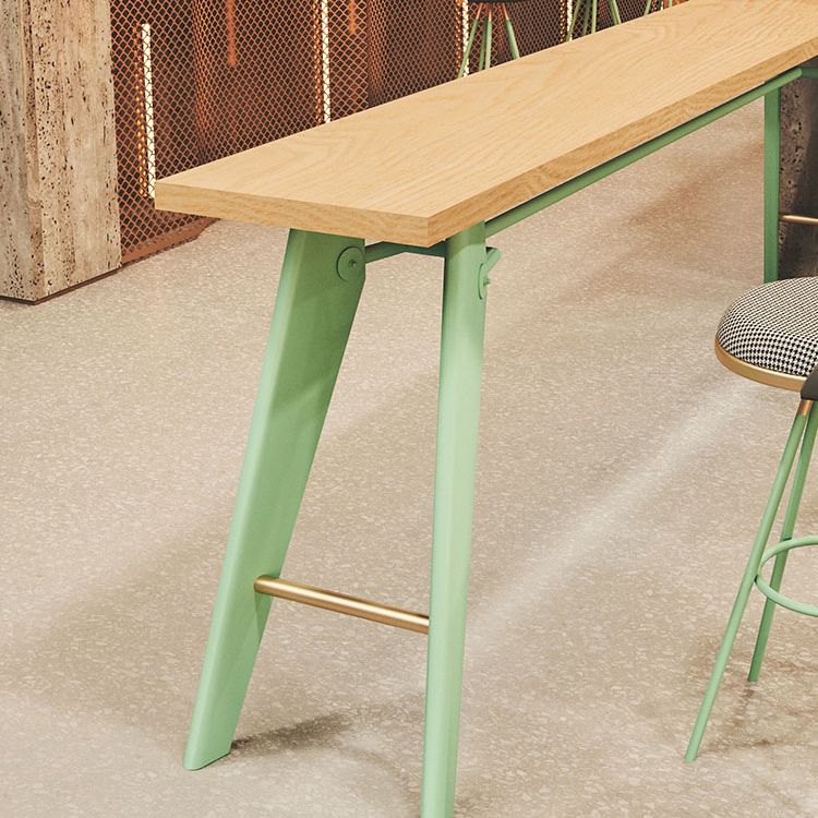 Solid Wood Top Bistro Table Glam Style Metal Frame Pub Table Clearhalo 'Bar Furniture' 'Bar Tables' 'bar_tables' 'furn' 'furn_bar_tables' 'Furniture' 'Kitchen & Dining Furniture' 1200x1200_61482884-c325-4a01-86f5-bd5a378db283