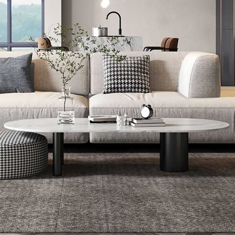 Glam 3 Legs Cocktail Table Oval Coffee Cocktail Table for Living Room Clearhalo 'Coffee & Accent Tables' 'Coffee Tables' 'coffee_tables' 'furn' 'furn_coffee_tables' 'Furniture' 'Living Room Furniture' 1200x1200_6148a441-4d4e-4efb-ad18-97d494745b57