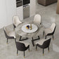 Round Double Pedestal Table Simplicity Style Stone Dining Site Table