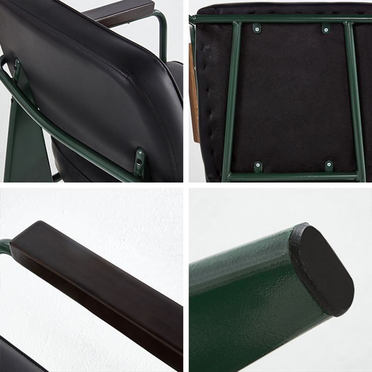 Open Back Dining Arm Chair Industrial Upholstered Armchairs with Metal Legs Clearhalo ' kitchen&dining_furn' 'Dining Chairs' 'Dining Tables & Seating' 'dining_chair' 'Furniture' 'furniture_dining_chair' 'Kitchen & Dining Furniture' 'kitchen' 1200x1200_6149a00c-fb31-43ca-bb8a-44439fce0853