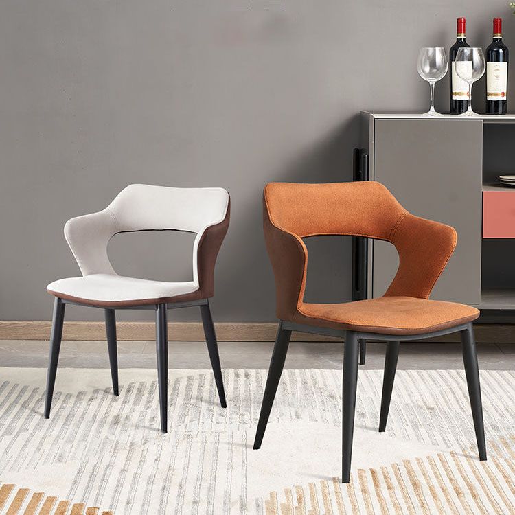 Open Back Dining Arm Chairs Upholstered Dining Armchairs with Metal Legs (Set of 2) Clearhalo ' kitchen&dining_furn' 'Dining Chairs' 'Dining Tables & Seating' 'dining_chair' 'furn' 'furn_dining_chair' 'Furniture' 'furniture_dining_chair' 'Kitchen & Dining Furniture' 'kitchen' 1200x1200_6149ce71-1da6-43b7-b982-7f289619e019