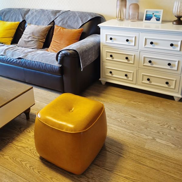 Contemporary Rectangle Shape Pouf PU Leather Upholstered Ottoman Clearhalo 'furn' 'furn_ottomans_poufs' 'Furniture' 'Living Room Furniture' 'Ottomans & Poufs' 'ottomans_poufs' 1200x1200_614b18c4-3d72-4d42-914c-76b6bb313cee