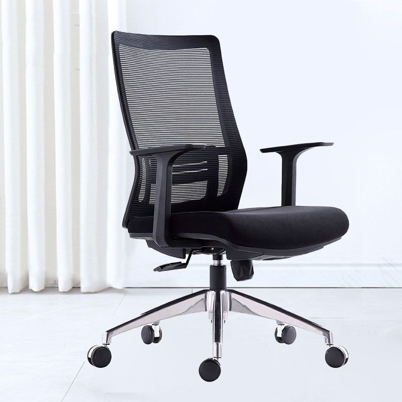 Black Mesh Office Chair Rotatable Fixed Armrest Desk Chair with Wheels Clearhalo 'furn' 'furn_office_chair' 'Furniture' 'Office Chairs' 'Office Furniture' 'office_chair' 1200x1200_614bc5af-875a-4a46-8610-059d979c49fc