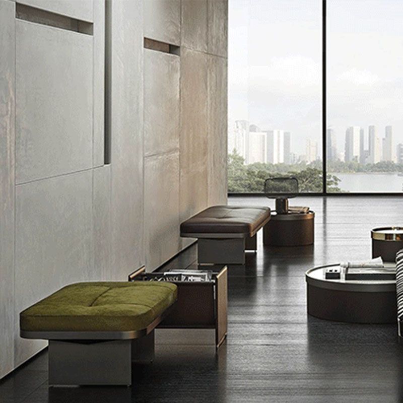 Modern Upholstered Bench, 16"H Bedroom Bench with Metal Legs Clearhalo 'Benches' 'Chairs & Seating' 'furn' 'furn_benches' 'Furniture' 'Living Room Furniture' 1200x1200_614c7ea0-8830-4c40-83d7-642feda828ef