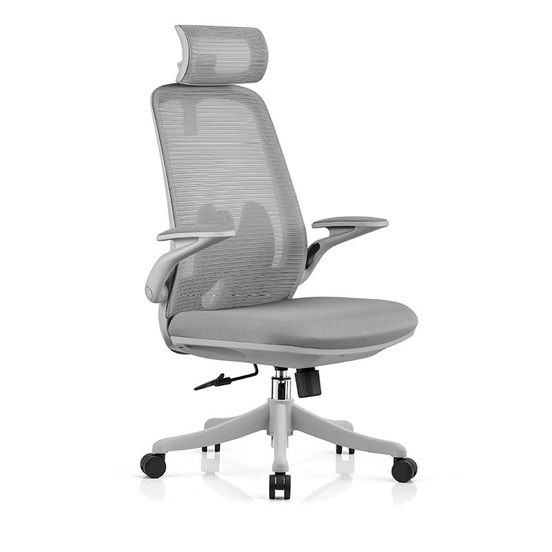 Flip-Up Armrest Chair Microfiber Desk High Back Chair Breathable Air Grid Lumbar Support Clearhalo 'furn' 'furn_office_chair' 'Furniture' 'Office Chairs' 'Office Furniture' 'office_chair' 1200x1200_614e7452-4435-41a5-a66f-05e868f8a27c