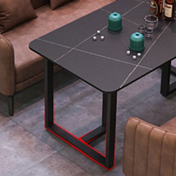 Industrial Style Dining Table Black Base Dining Table for Dining Room Clearhalo 'Dining Tables & Seating' 'Dining Tables' 'dining_table' 'furn' 'furn_dining_table' 'Furniture' 'furniture_dining_table' 'Kitchen & Dining Furniture' 'kitchen' 'kitchen_dining_table' 1200x1200_614f28e8-9c42-47b7-a39f-bcdc7df292d9