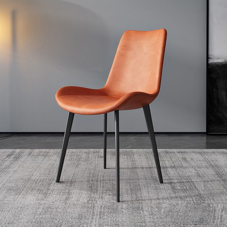 Chaise de salle à manger de cuisine sans bras chaise Parsons en cuir en cuir