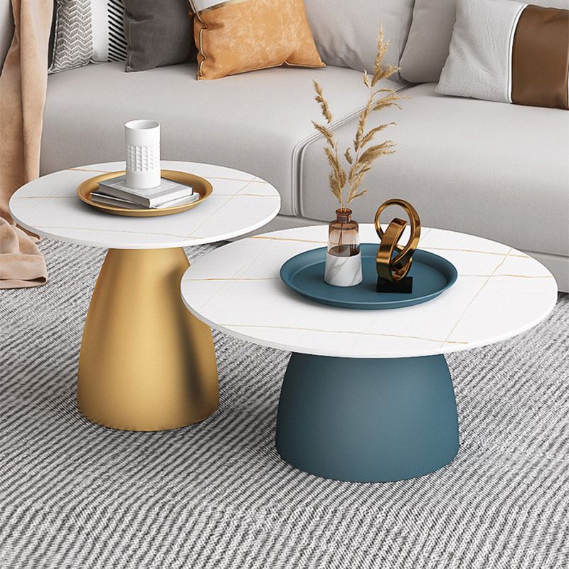 Modern Style Round Metal Table Metal Pedestal Base Coffee Table Clearhalo 'Coffee & Accent Tables' 'Coffee Tables' 'coffee_tables' 'furn' 'furn_coffee_tables' 'Furniture' 'Living Room Furniture' 1200x1200_6150fb4a-5829-42f7-aa5f-a39e4aba2736