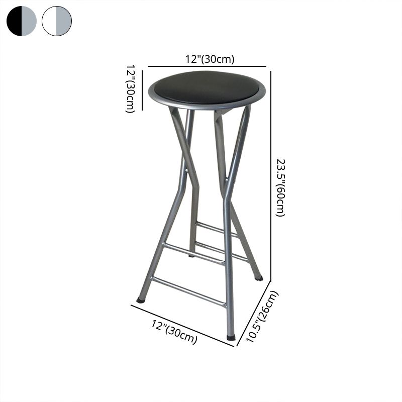 Modern Folding Armless Counter Stool Steel Living Room Bar Stool with Footrest Clearhalo 'Bar Furniture' 'Bar Stools' 'bar_stools' 'furn' 'furn_bar_stools' 'furniture_bar_stools' 'Kitchen & Dining Furniture' 'kitchen&dining_furn' 'kitchen' 'kitchen_furn' Furniture' 1200x1200_61523ff9-d9f9-4829-aabb-dfb89d69d8c2