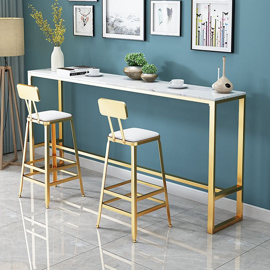 Stile glam 1/2/3 pezzi da bar tavolo da barra del rettangolo con sgabelli alti per cucina