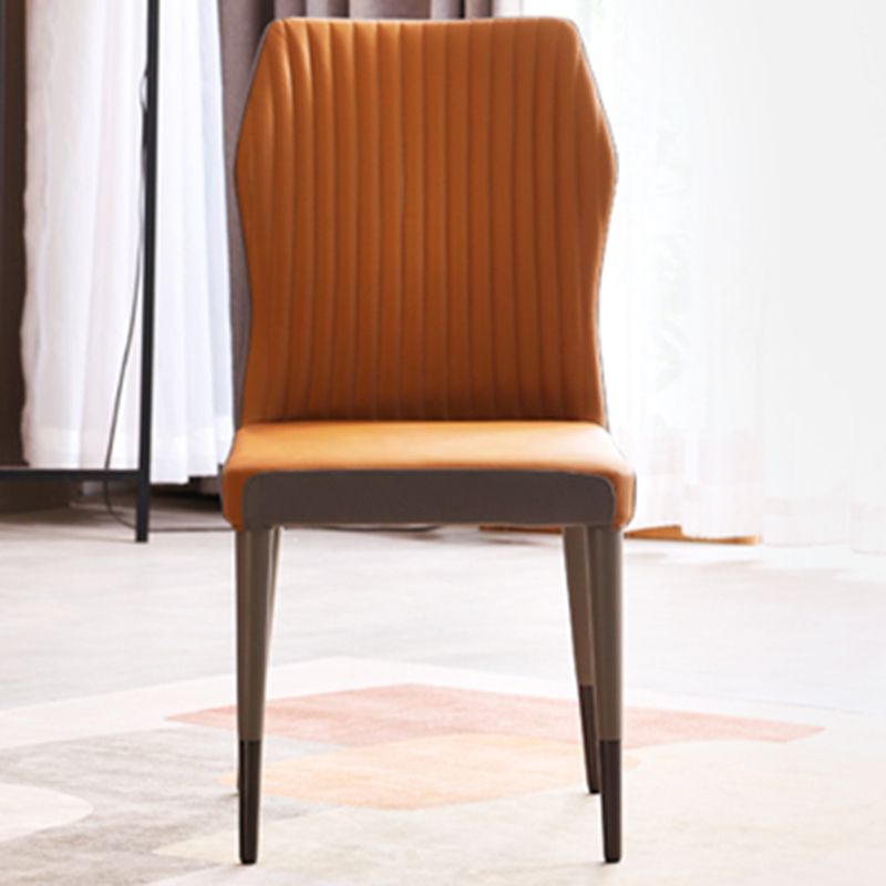 Glam Style Armless Chair Wood Wingback Parsons Chair for Kitchen 16.9"x18.8"x35.8" Clearhalo 'Dining Chairs' 'Dining Tables & Seating' 'dining_chair' 'furn' 'furn_dining_chair' 'Furniture' 'furniture_dining_chair' 'Kitchen & Dining Furniture' 1200x1200_6152b089-65f3-4dbc-b208-3bf2a6f6cba1