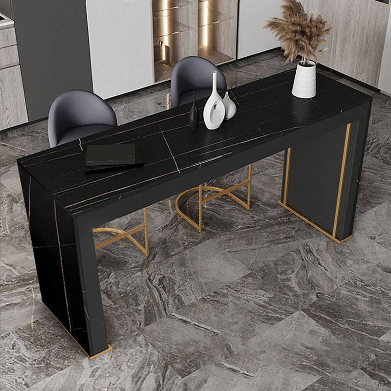 Tavolo da pub contemporaneo con tavolo da bar in pietra finita a doppio piedistallo