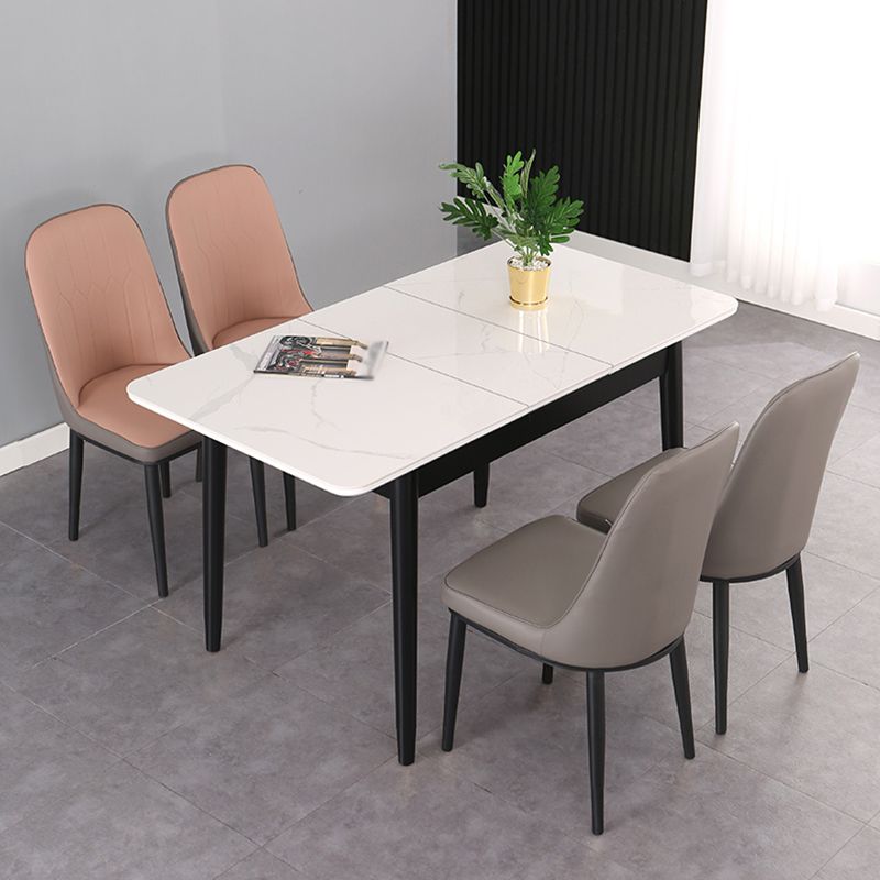 Modern Rectangle Dining Table Sintered Stone Dining Table with 4 Legs,47.2"L x 29.5"W x 29.5"H Clearhalo ' dining_table' 'Dining Tables & Seating' 'Dining Tables' 'furn' 'furn_dining_table' 'Furniture' 'furniture_dining_table' 'Kitchen & Dining Furniture' 'kitchen&dining_furn' 'kitchen' 'kitchen_dining_table' 1200x1200_615452b9-0557-4202-9973-9f4ba63a7f7a