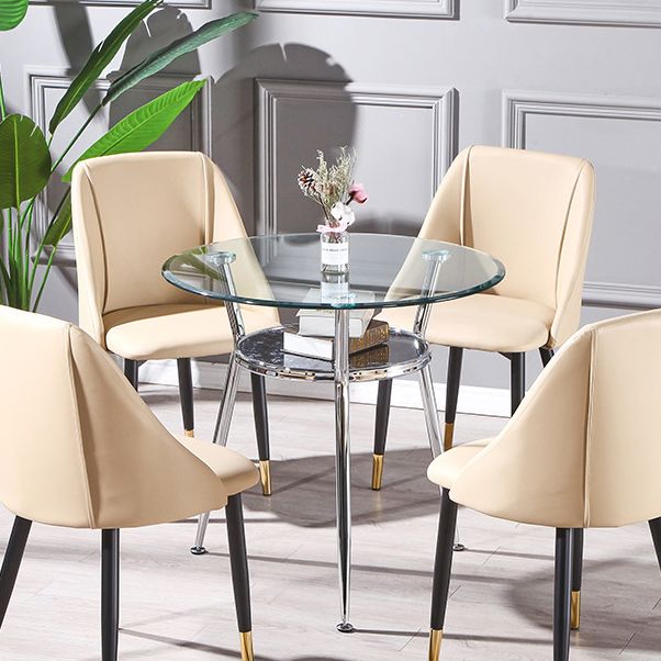 Round Tripod Base Home Furniture Glass-top Dining Room Collection for Dining Room Clearhalo ' dining_table' 'Dining Tables & Seating' 'Dining Tables' 'furn' 'furn_dining_table' 'Furniture' 'furniture_dining_table' 'Kitchen & Dining Furniture' 'kitchen&dining_furn' 'kitchen' 'kitchen_dining_table' 1200x1200_6155a1c7-0f28-4630-b7b2-b962166c93e3